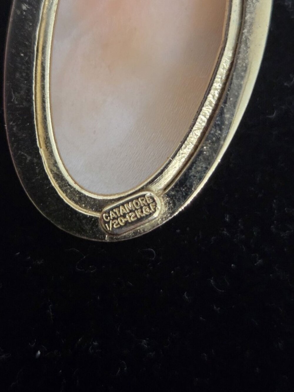 Vtg Catamore Shell Cameo Brooch 12K Gold Filled Hand Carved 1/20 12K GF Pin - Picture 6 of 12